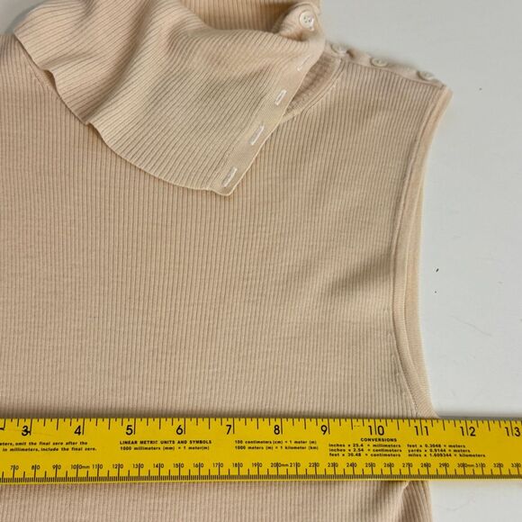 Theory Ivory Merino Wool Sleeveless Ribbed Sweater S - Picture 7 of 8